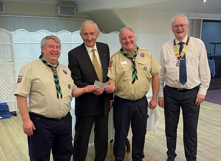 First Ockendon Scouts' Mick Pitt and Gordon McFee with member Bill Brown and president David Westcott.