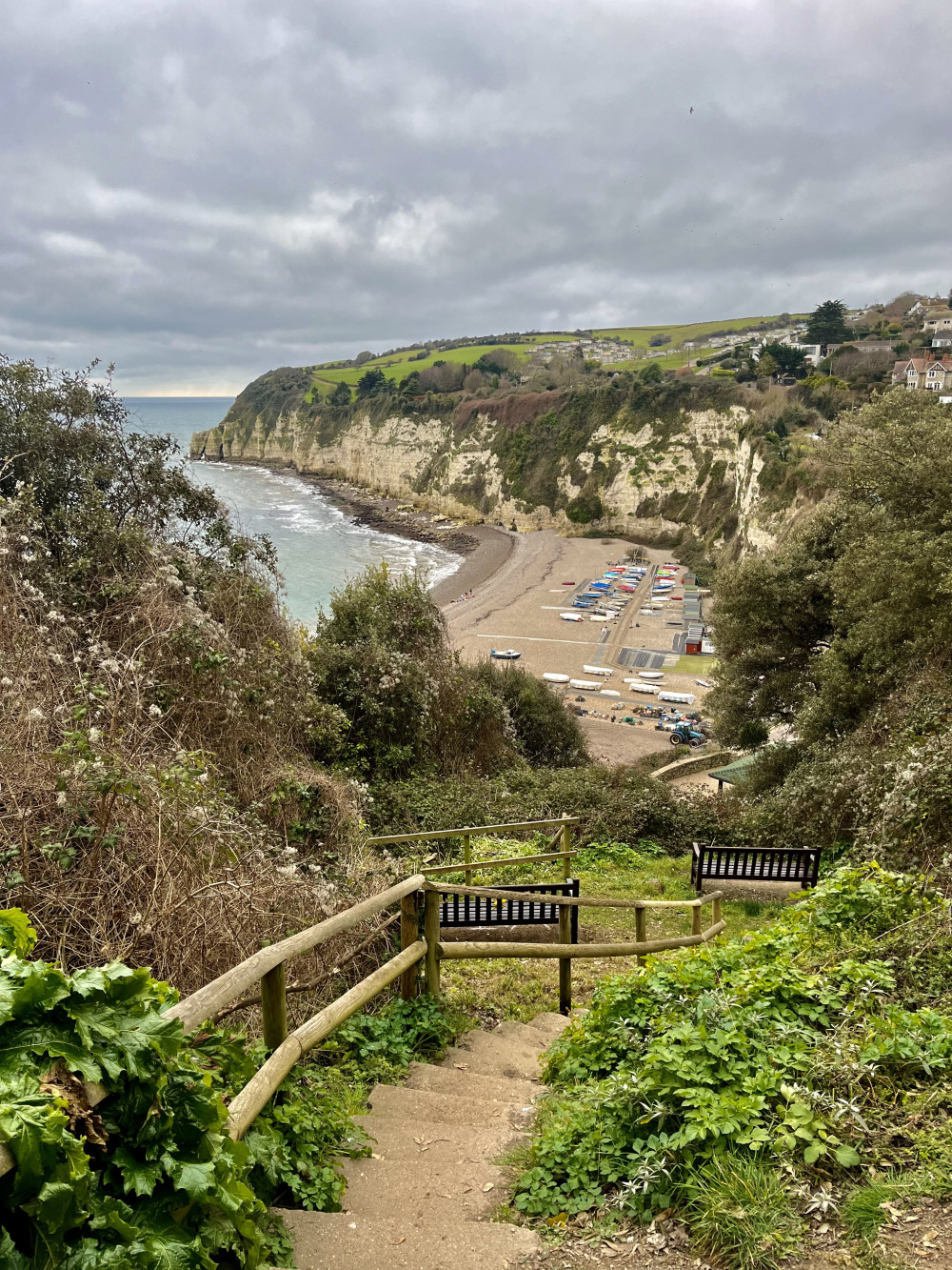 Descending into Beer on a coastal walk from neighbouring Seaton