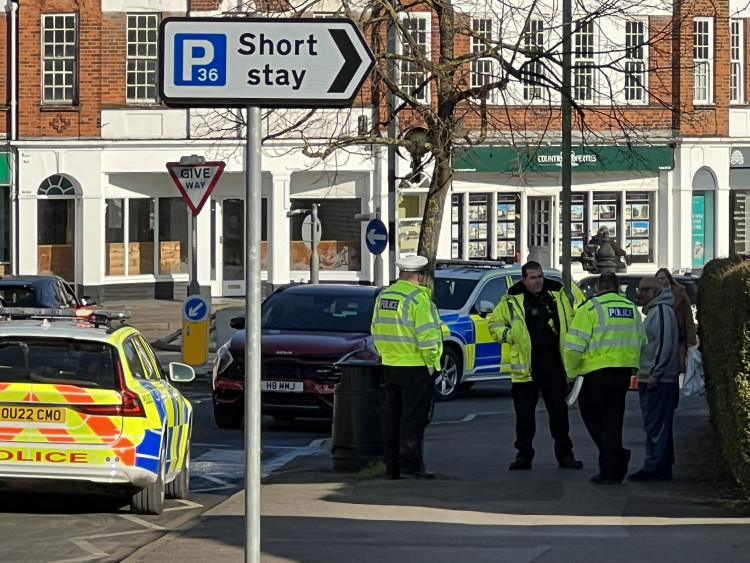 Witness appeal following serious road traffic collision in Letchworth Garden City. PICTURE: Police at the scene in the aftermath of the Letchworth incident. CREDIT: Letchworth Nub News 