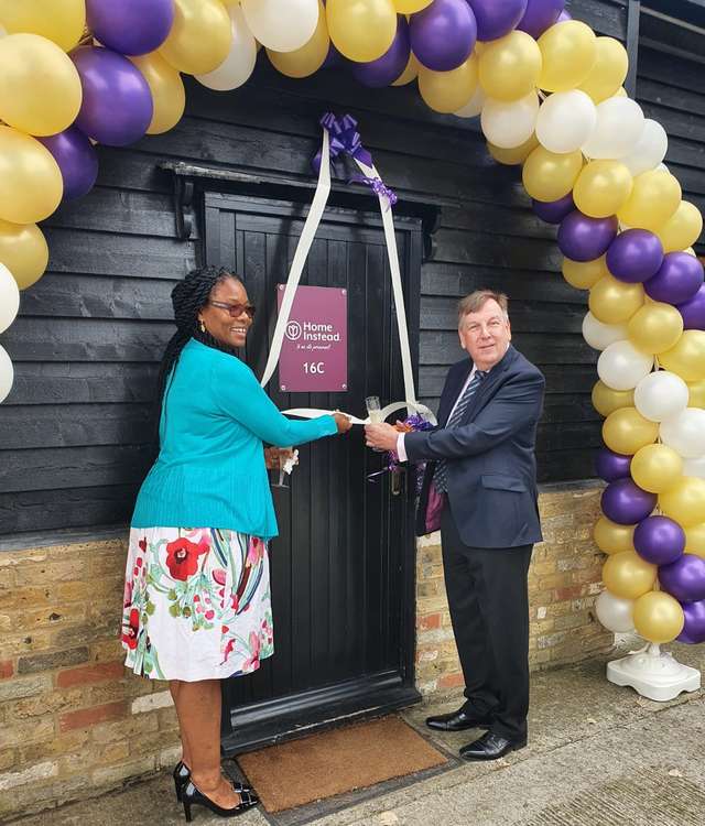 Branch owner Dorothy Nwankwo and Maldon MP John Whittingdale cutting the ribbon (Credit: Dorothy Nwankwo)