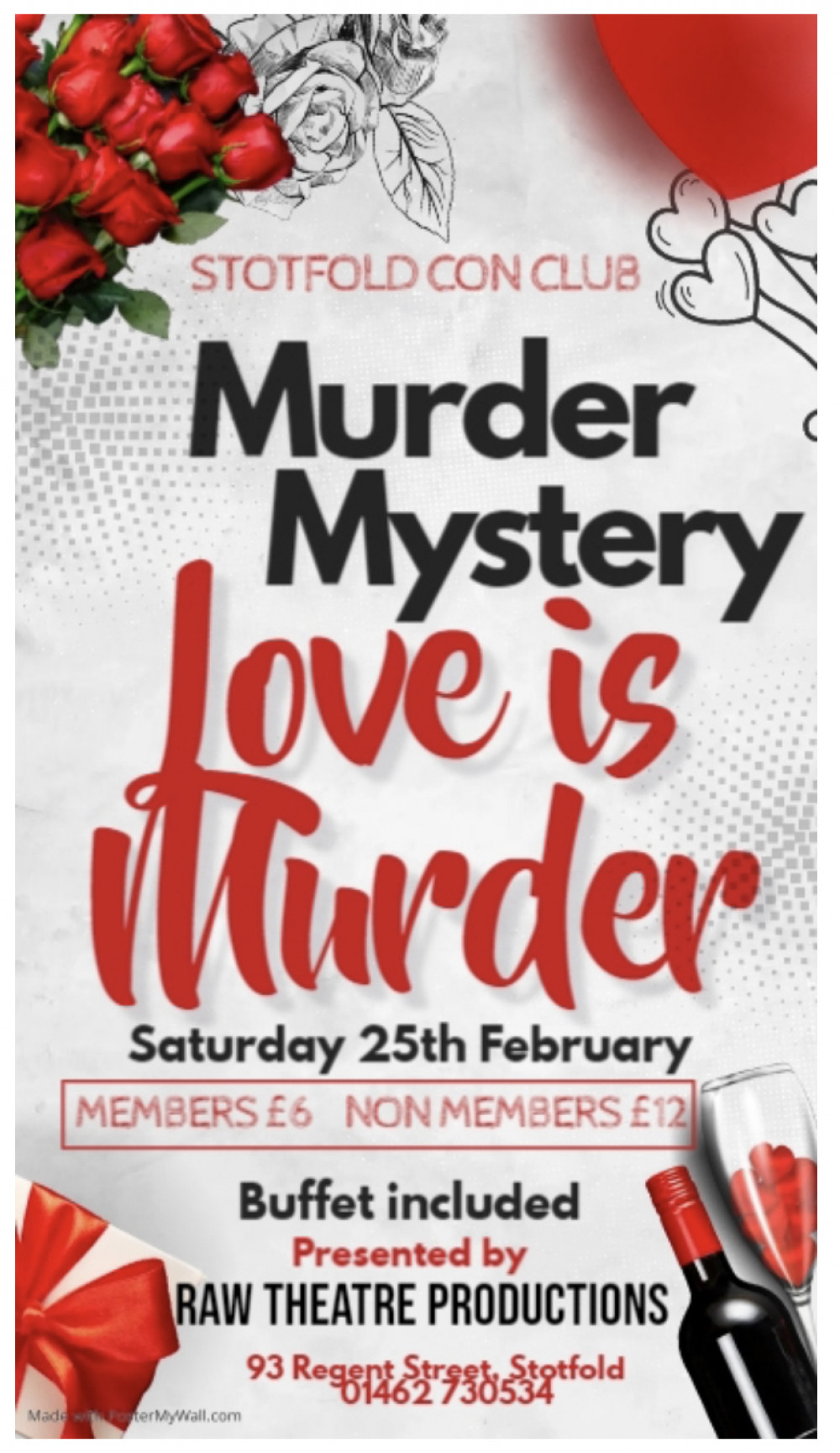 Murder Mystery Evening performed by RAW Theatre Productions at the Stotfold Con Club