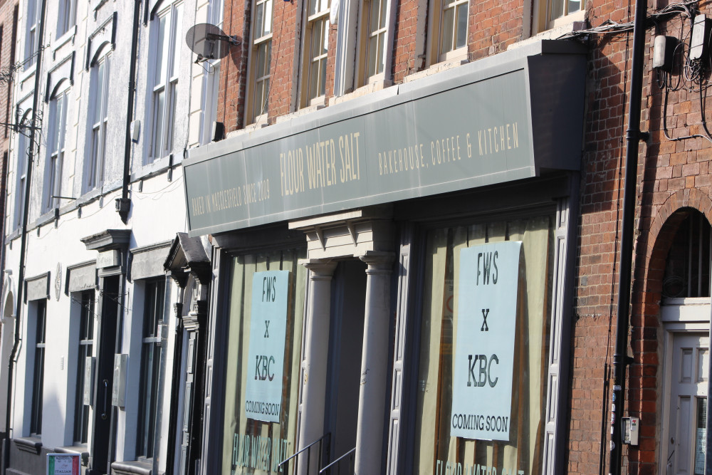  A poster outside the premises teases 'KBC X FWS', believed by the general public to be Kickback Coffee. The site is located on 9 Market Place, opposite Barclays. 