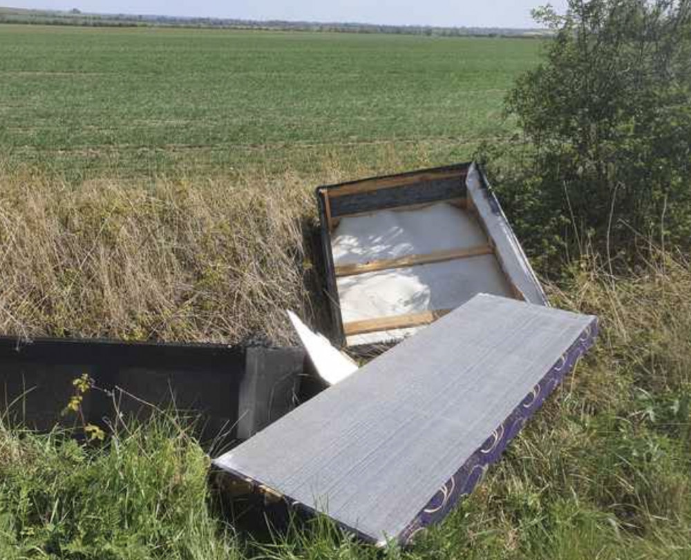 Flytipping is on the increase again in and around Hitchin. PICTURE: Nub News found evidence of previous flytipping. CREDIT: @HitchinNubNews  