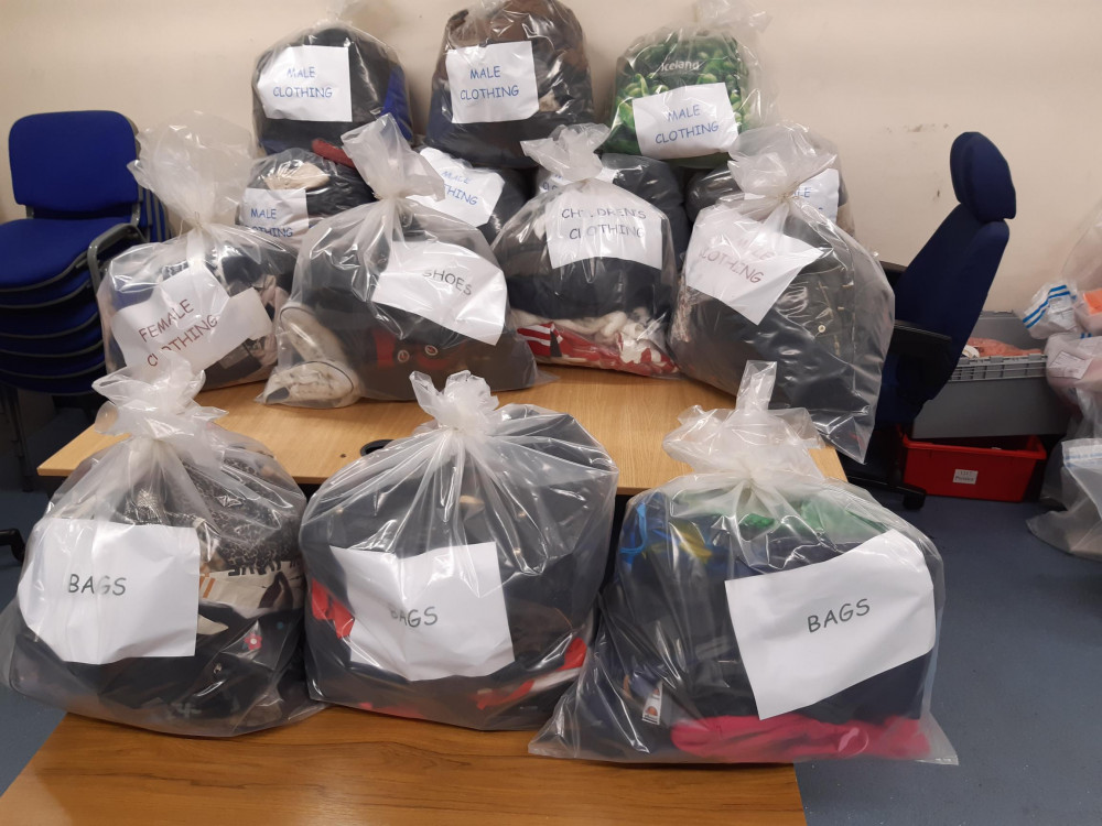 Nottinghamshire Police has donated bags full of clothing, shoes, and sleeping bags to those affected by the devastating earthquake in Turkey and Syria. Photo courtesy of Nottinghamshire Police.