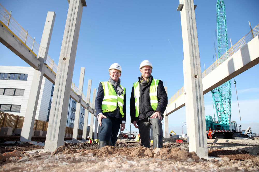 Peter Bosch, Member of the board for manufacturing (on right)  and Dr. Matthias Rabe, member of the board for R&D (left) break ground on the new facility (image - Bentley)