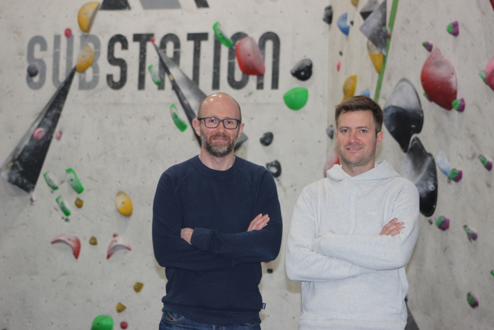 An all-in-one climbing wall, café and yoga studio in Macclesfield is about to celebrate their fifth birthday. Ex-development manager Sam Gladman (right) and former engineer Simon Stanway (left) quit their jobs to open Substation Macclesfield. (Image - Alexander Greensmith / Macclesfield Nub News)