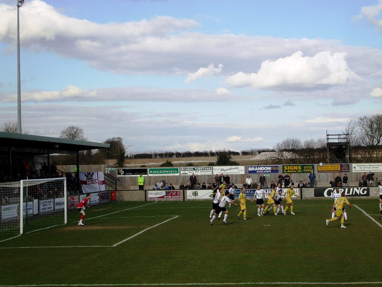 Hanwell Town hit the post three times as they lost against Salisbury. Photo: Grassrootsgroundswell.
