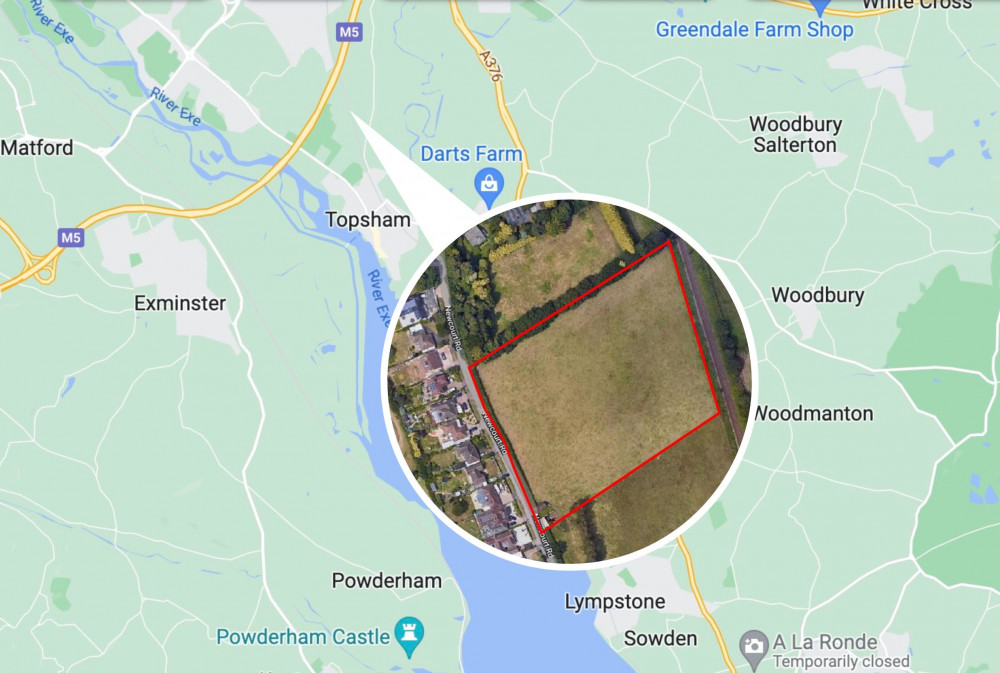 Approximate location of Newcourt Road site (Planning documents/ Google Maps)