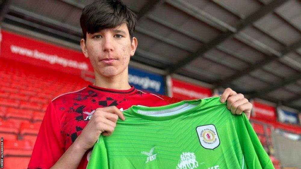 18-year-old goalkeeper, James Beadle, made his EFL professional debut for Crewe - keeping a clean sheet (Kevin Warburton).