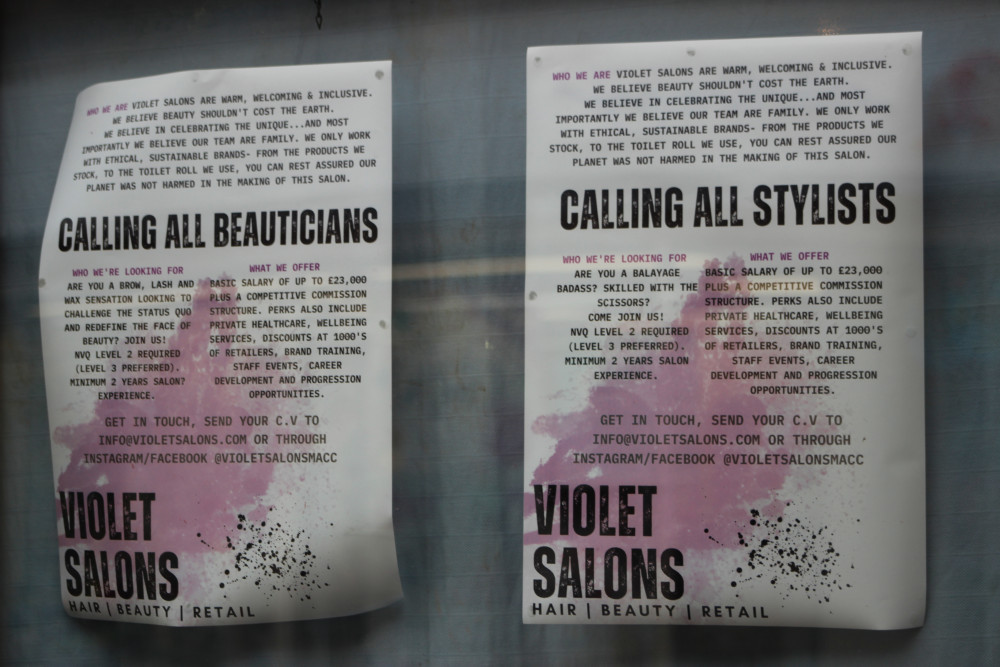 Macclesfield: They're currently hiring for beauticians and stylists. (Image - Alexander Greensmith / Macclesfield Nub News)