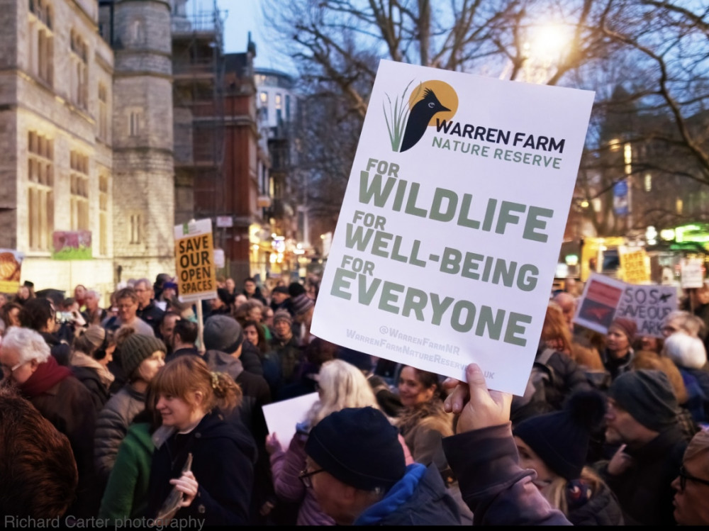 Warren Farm campaigners have not lost hope despite the scrutiny committee approving the cabinet's proposal. Photo: Warren Farm Nature Reserve.