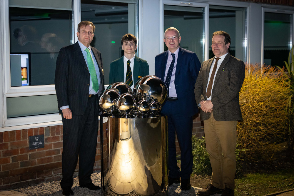 The Chair of Governors, Jamie, Headmaster and Head of Art, Design and Technology. Photo: St Benedict's School.