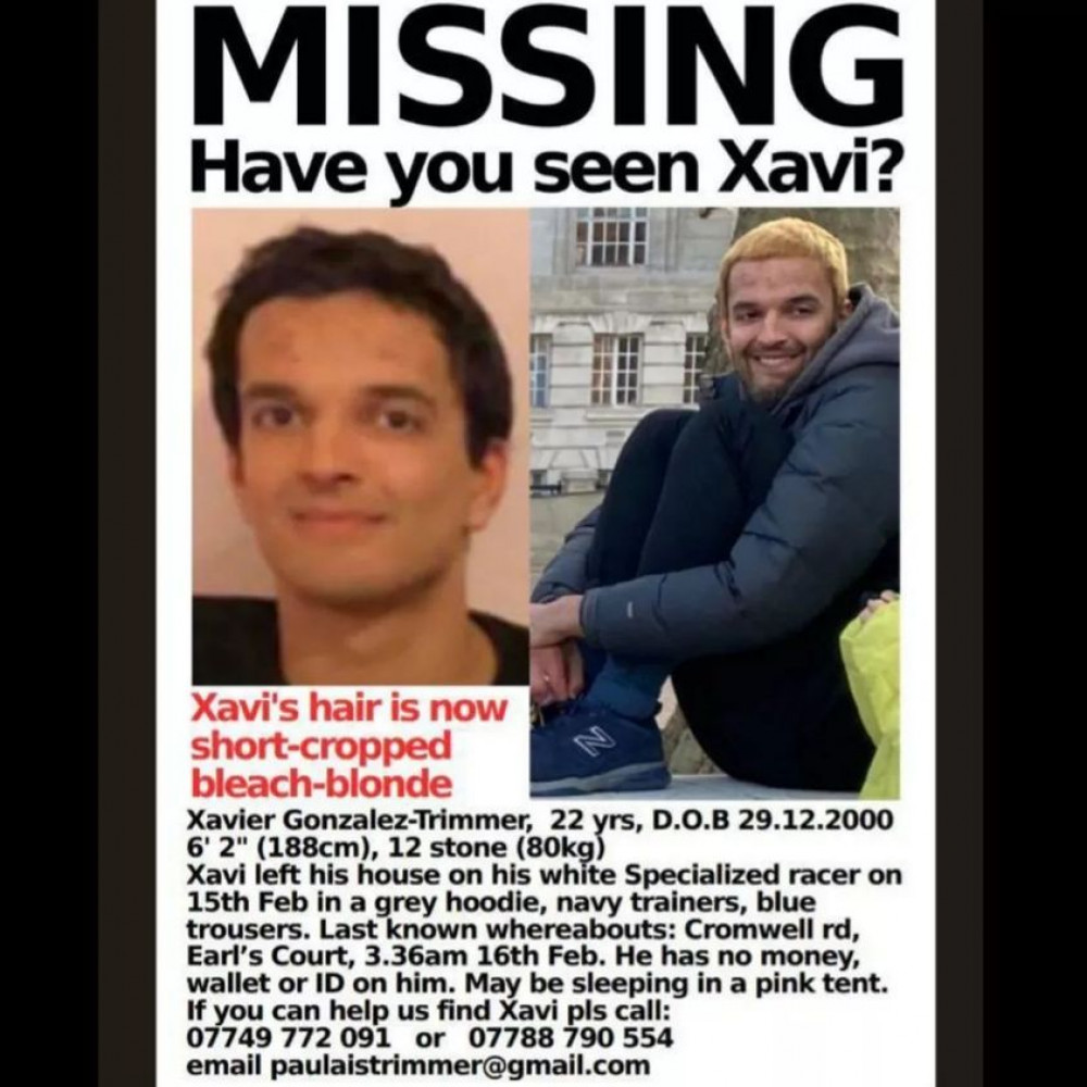 Xavier Gonzalez-Trimmer, who was part of the campaigning group Insulate Britain and also took part in Just Stop Oil protests, had been missing for a week.