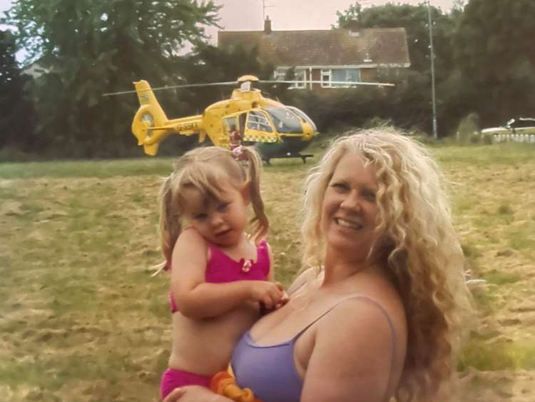 Campaigner Karen Andrews and her daughter on Primrose Meadow