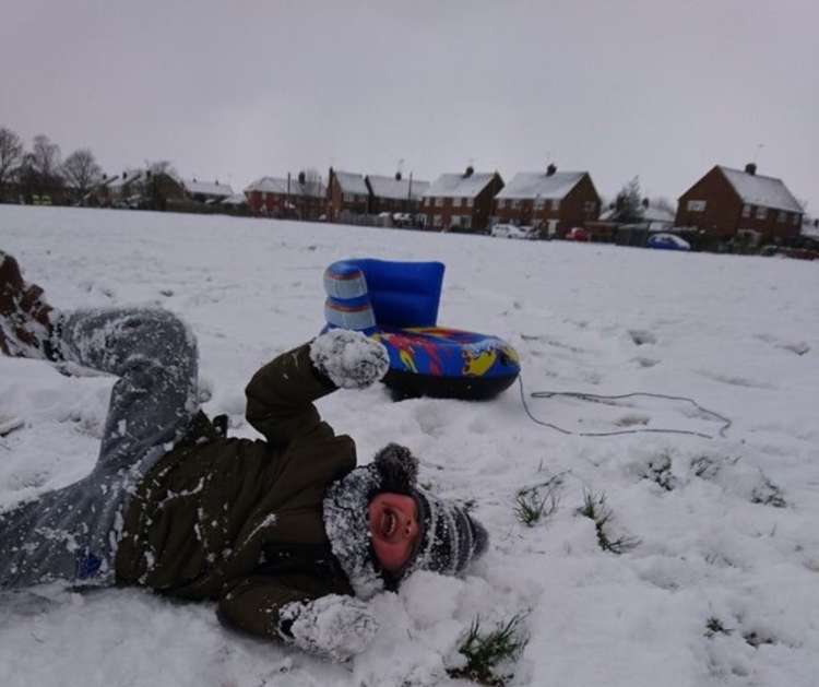 A happy snow day on the field