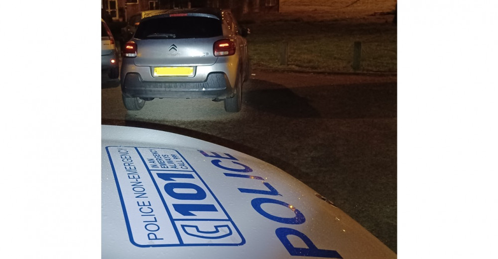 The Citroen was spotted in Kenilworth last night (February 22) by Warwickshire Police officers (image via Warwickshire OPU)