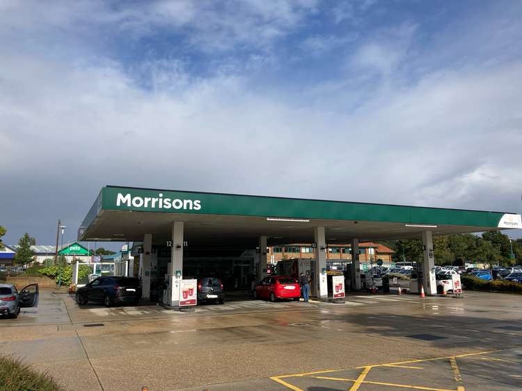 The petrol station at 2pm this afternoon