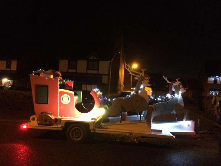 The Santa sleigh which travels the streets of Maldon