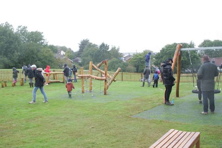 Children testing out the playground at its grand opening (Photo: Woodham Walter Parish Council)