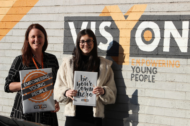 Fundraising & Marketing Manager Linda de Sá of youth mental health charity Visyon is pictured with Fundraising Assistant Amy Page. (Image - Alexander Greensmith / Crewe Nub News) 