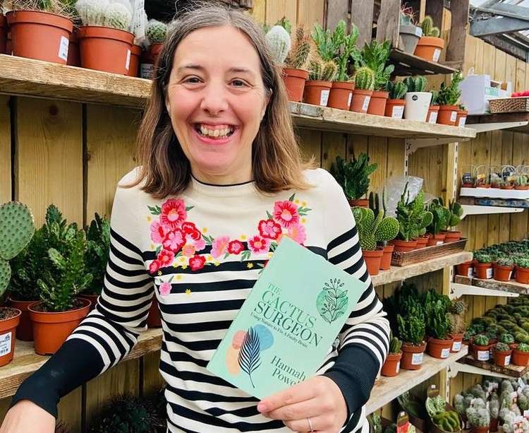 Hannah Powell with her newly-published book, The Cactus Surgeon