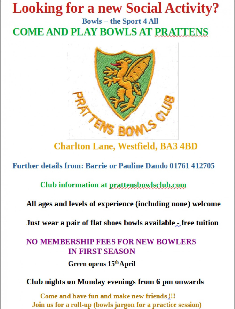 All welcome at this local club 