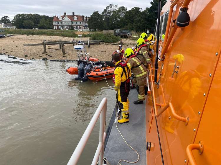 Participants were preparing for a fire during high tide (Photo: Essex Fire Service)