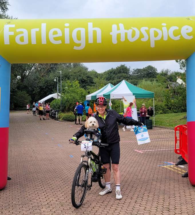 David Van Haaren and Woody the Cavachon puppy (Photo: Farleigh Hospice)