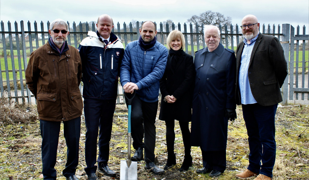 (L-R) Roy Stobbs, Hospice Hope Trustee & Lead in the build of Bright Hope House, Paul Sanders, Head of Community Services at NWLDC, Cllr Andrew Woodman, Portfolio Holder for Community Services at NWLDC, Allison Thomas, Chief Executive at NWLDC, Stewart Shepherd Chair of the Trustees of Hospice Hope and Jim Vickrage, Charity Manager at Hospice Hope