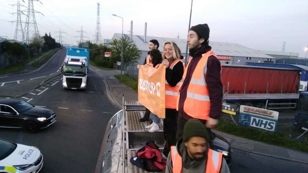 Campaigners climbed aboard fuel tankers in Thurrock last year. 