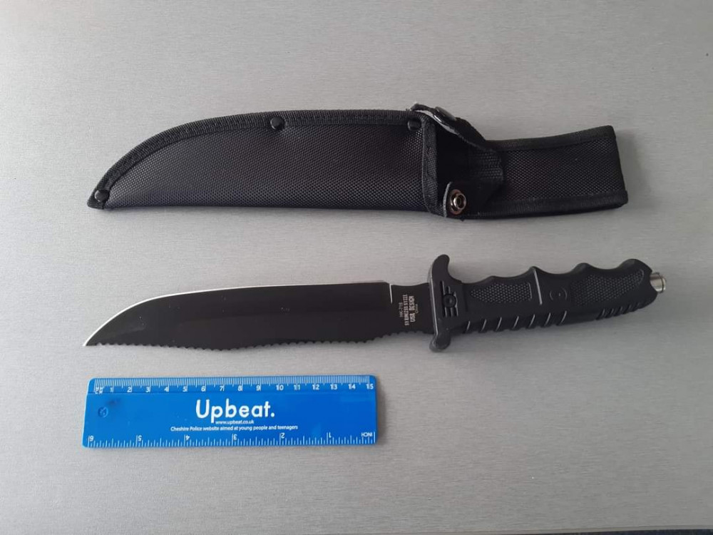 Crewe Beat Team seized illegal knives from an address on Darlington Avenue (Crewe Police).