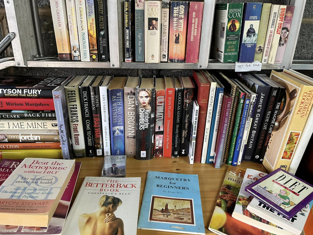 Pick up and exchange books for free, with voluntary donations going to Marie Curie this month. Image credit: Oakham Book Swap. 