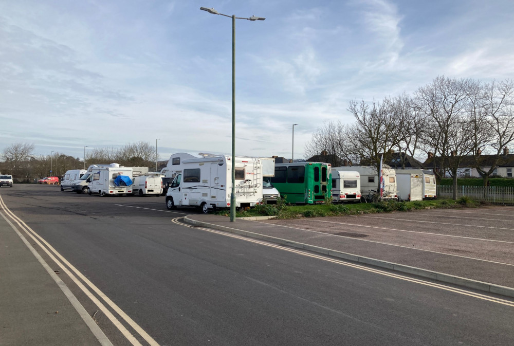 Camper vans at Exmouth lorry park (Nub News/ Will Goddard)