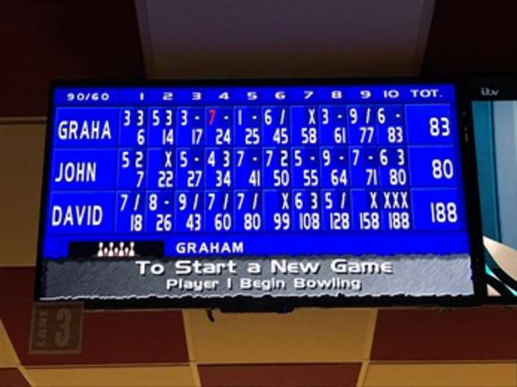 David Sansom achieved a personal best at ten-pin bowling