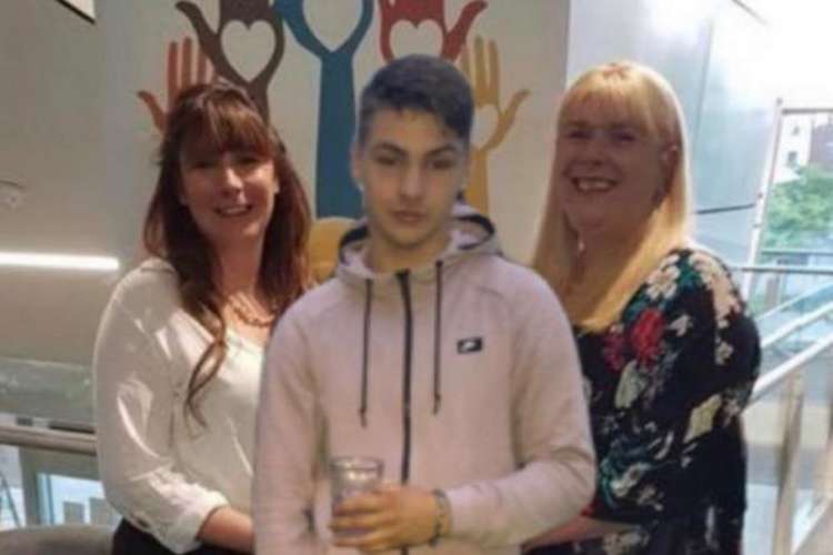 An image of Liam Taylor with his mum Michelle (left) and grandmother Julie (right)