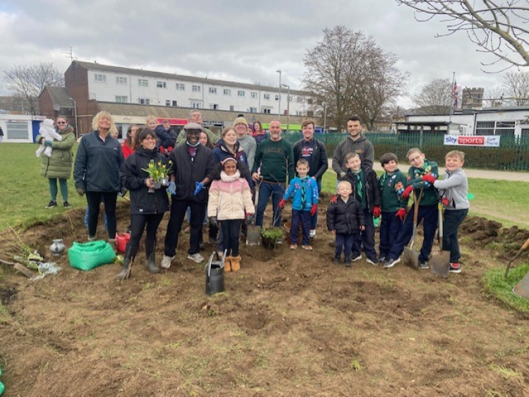 Woring together: the group that planted saplings in Ockendon.