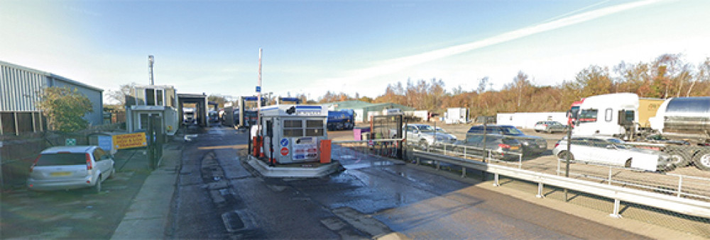 The Purfleet truck stop where driver's body was discovered.