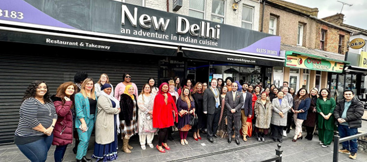 Delegates outside the New Delhi which sponsored the fourth annual women's conference in Grays