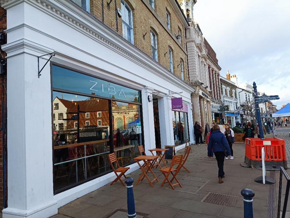 Ziba: Is it a cafe? Is it a restaurant? Well, it’s both, and more. PICTURE: Ziba on Hitchin Market Place. CREDIT: Deven Thakeria