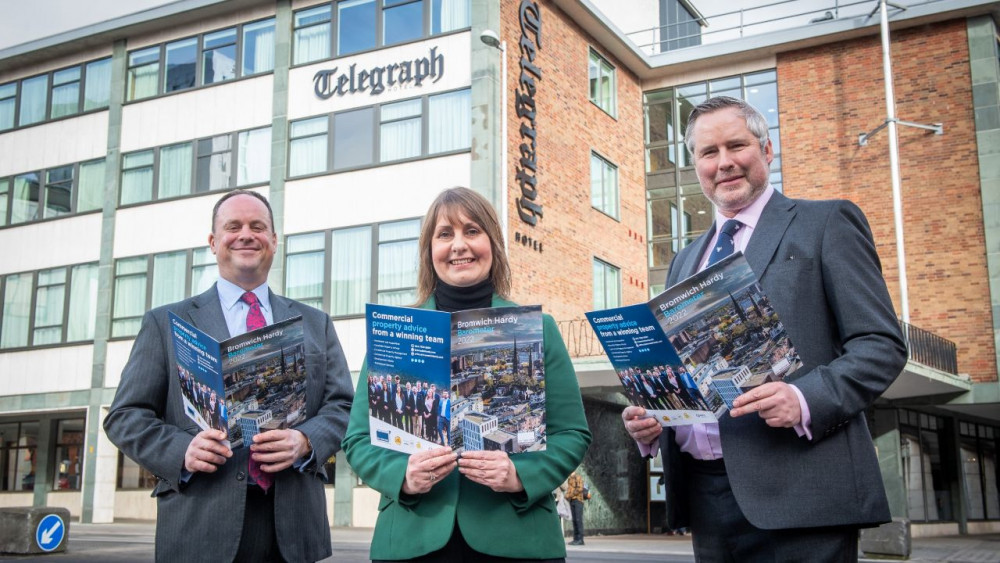 David Penn and Tom Bromwich from Bromwich Hardy with Lisa Dean from CoStar (image supplied)