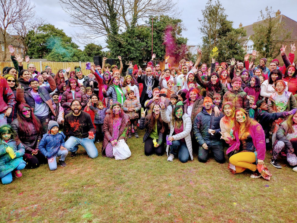 The Hindu festival of Holi was celebrated in Kingston this weekend as residents united to mark the coming of spring and end of winter in remarkable fashion (Credit: Surbhi Agrawal) 