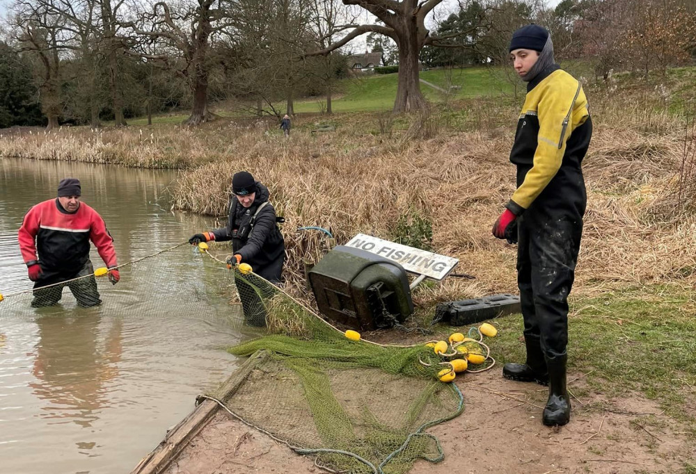 The annual removal, which took place on March 1, saw the fish moved in oxygenated tanks by Leamington Angling Association (image by Lulu Di Minto)