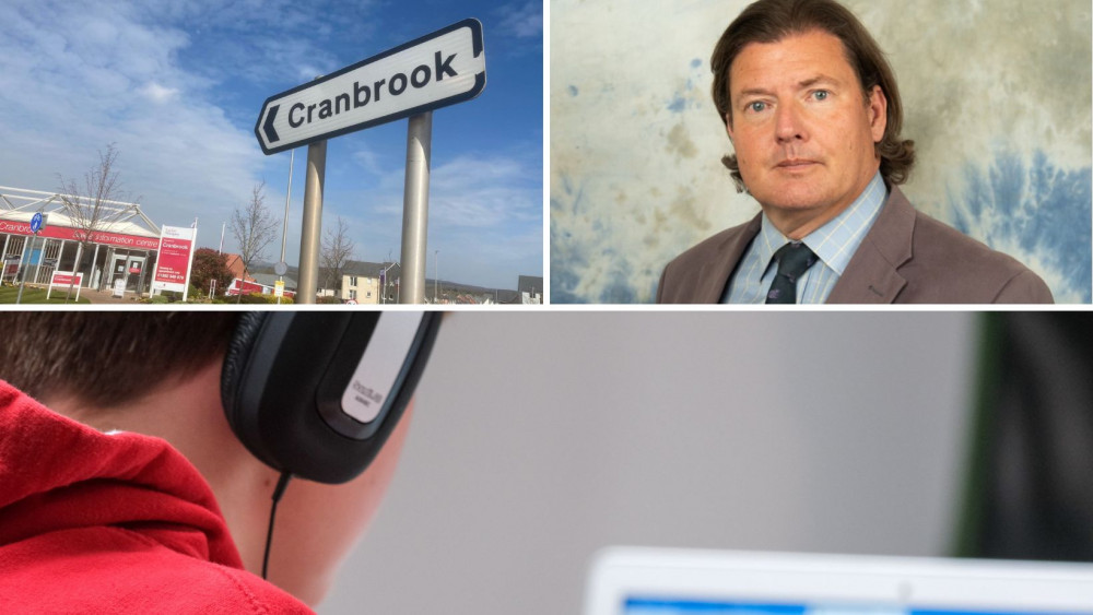 Top: Cranbrook (Credit: Daniel Clark for LDRS), Top: Cllr Andrew Leadbetter (Credit: Devon County Council), Bottom:  Child (Credit: Compare Fibre/Unsplash)