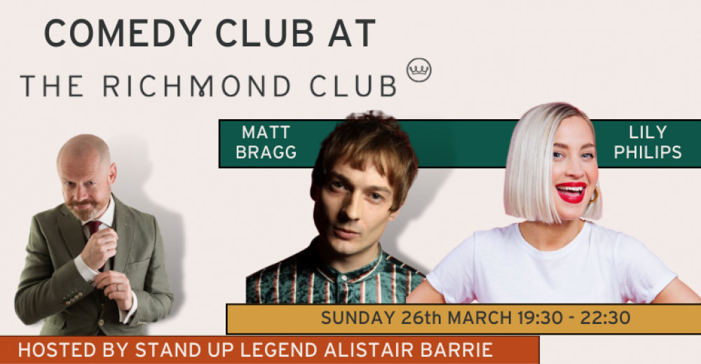 We are back with another Comedy Club hosted by Alistair Barrie as he welcomes hilarious comedians Matt Bragg and Lily Philips