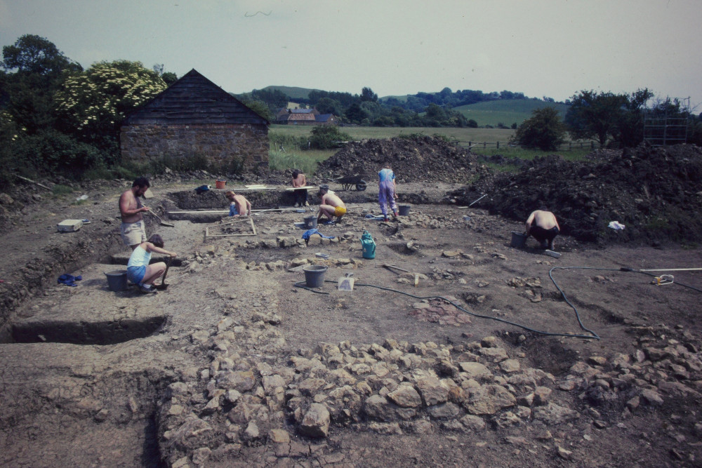 The archaeological excavation that took place before the construction of the M40 through in the late 1980's (image via Warwickshire County Council)