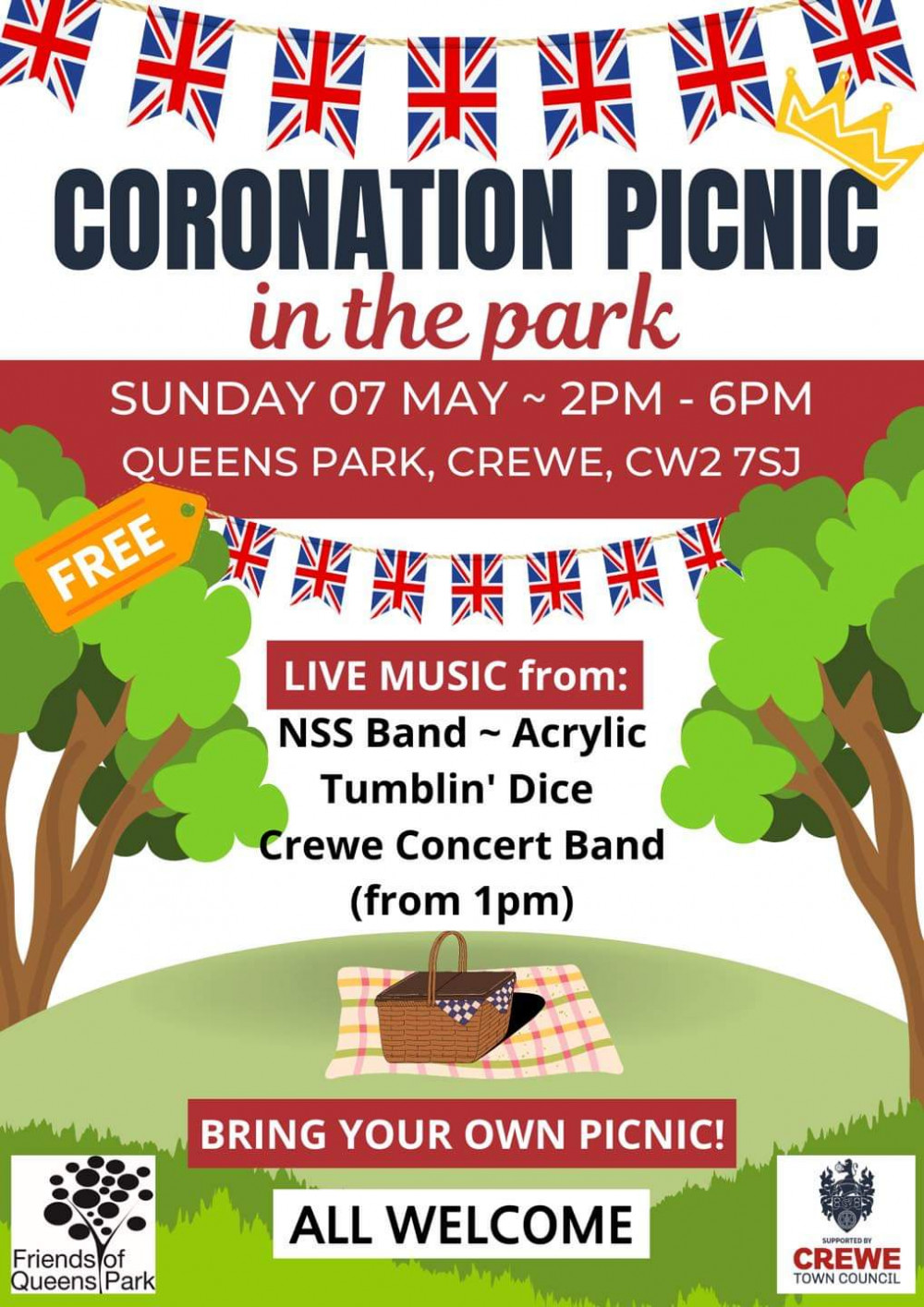 The Friends of Queens Park will be holding Coronation Picnic in the Park on Sunday 7 May - running from 2pm until 6pm.