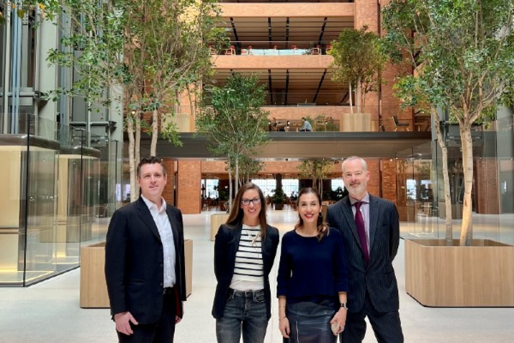 Simon Hogg, Leader of Wandsworth Council (L) with Apple representatives and Mike Jackson, Wandsworth Council Chief Executive