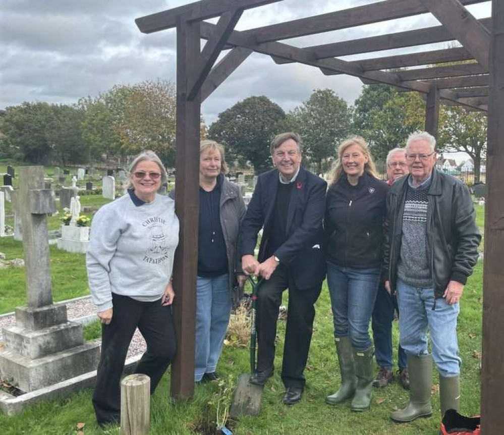 Maldon MP John Whittingdale pictured with Miriam Lewis, Councillor Brenda Harker, Councillor Sue White, David Denyer and Bryan Harker