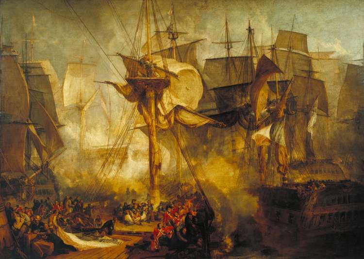 Temeraire depicted at Trafalgar
