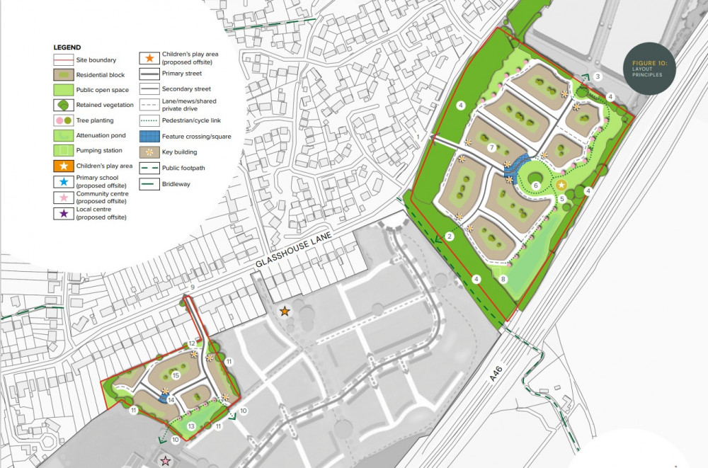 Bloor Homes has applied for outline planning permission to build 220 homes on Glasshouse Lane (image via planning application) Bloor Homes has applied for outline planning permission to build 220 homes on Glasshouse Lane (image via planning application)